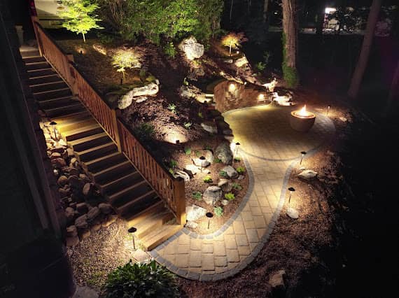 precision landscaping and design fire pit